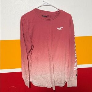 Hollister Pink Gradient Long Sleeve Tee